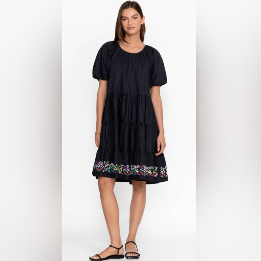 Johnny Was Jade AMANZA EYELET MINI DRESS L